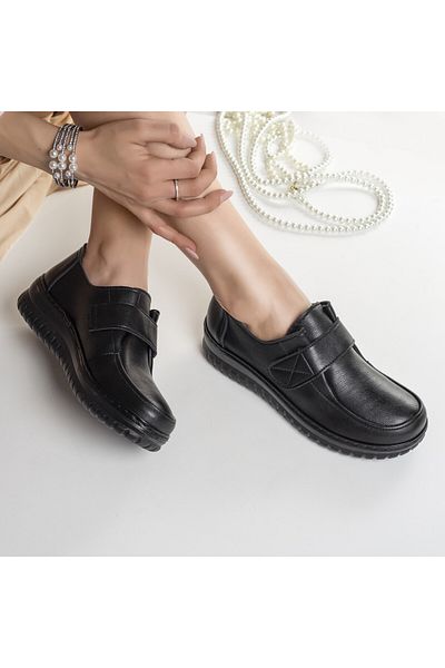 MODA STİL Women's casual black shoes made of eco-leather dora, 39