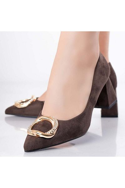 MODA STİL Women's Brown Shoes Made of Eco-Suede Leather Berga, 35