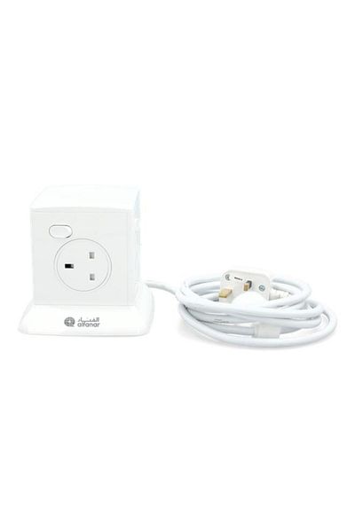 Generic AL FANAR 2900W 4-Socket 13A Power Extension Tower White CE043M0AC18-WH