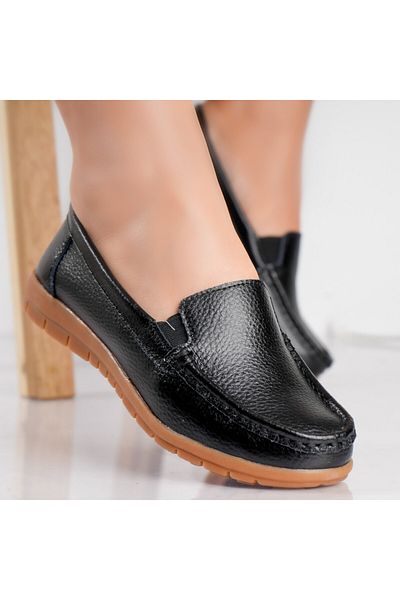 MODA STİL Women's casual shoes Black Genuine Leather Comoi, 39