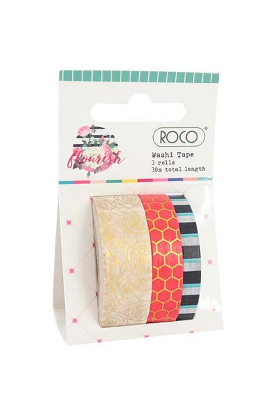 Roco Washi Tapes Foil Assorted Color, 03 kg ( 07 lb )