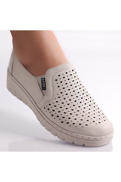 MODA STİL Women's casual shoes Beige made of Ozel Eco-leather, 40