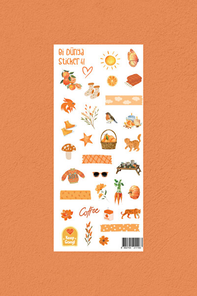 Bi Dünya Haber M41 – Turuncu Dünya Sticker Seti