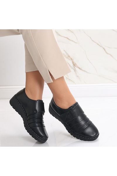 MODA STİL Women's Casual Black Shoes Made of Eco-Leather Madiha, 37
