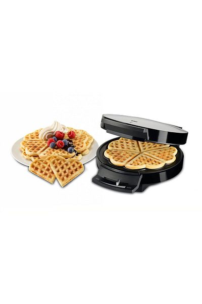Trisa 7352.4212 Aparat de gofre Waffle Pleasure, 1000W, capacitate 5 gofre în formă de inimă, Argintiu