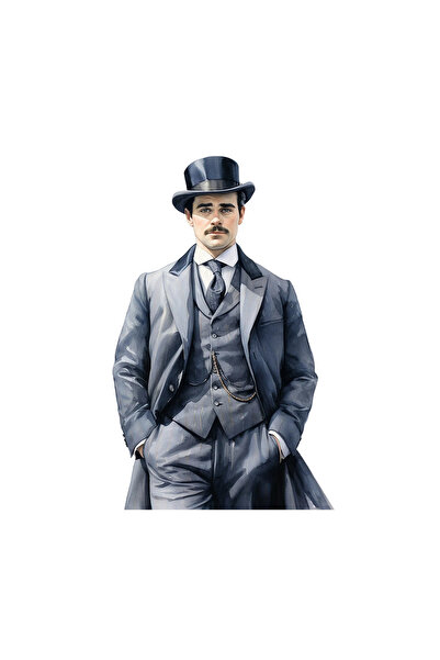 INOVATIX Set de 8 piese, autocolant bărbat la modă victoriană în costum albas...