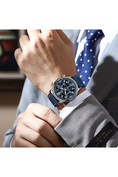 delis Men's watch Poedagar CS1880, natural leather, brown, blue dial
