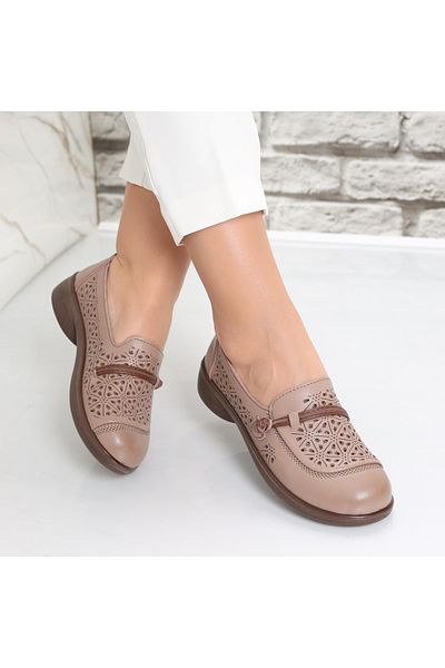 MODA STİL Women's casual shoes Khaki made of Suhana Eco-leather, 39