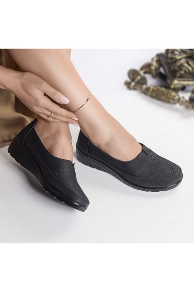 MODA STİL Women's casual shoes, black, eco-leather, 36