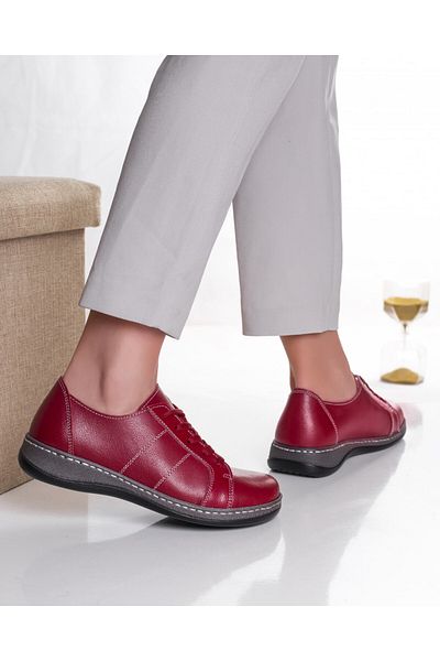 MODA STİL Women's casual red shoes made of genuine leather bety, 39