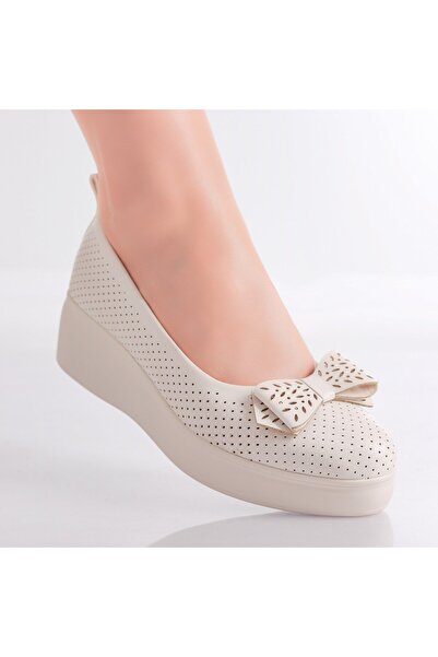 OEM Women's Beige Platform Shoes Made of -Leather Yolina, 37