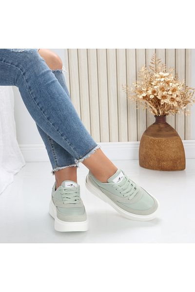 MODA STİL Women's casual shoes Green Natural Leather Nely, 36