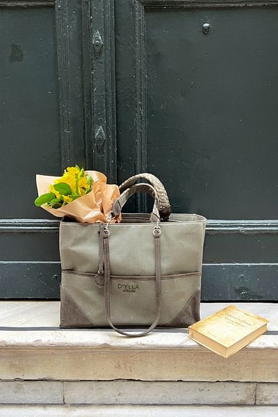 D'ylla Atelier Women's Shoulder Bag from Valeria Series - Tote Bag - Khaki