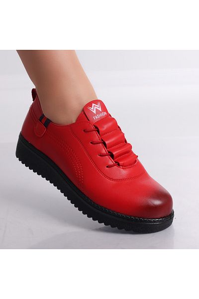 MODA STİL Women's Casual Red Shoes Made of Drinca Ecological Leather, 38