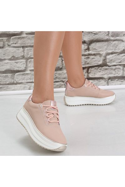 MODA STİL Women's casual shoes Pink made of natural leather Namia, 38