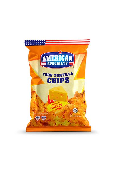 American Specialty Corn Tortilla Chips American Cheese - 200 grams x 4