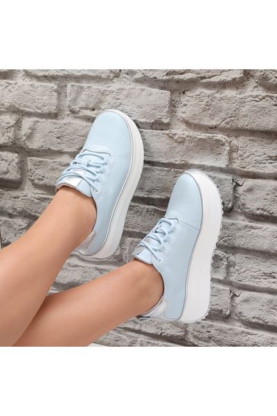 MODA STİL Women's casual shoes in blue natural leather Namia, 36