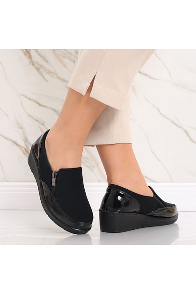 MODA STİL Women's casual black shoes made of eco-leather Sue, 37