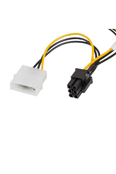 Lanberg Y-splitter cable, Lanberg 41308, Molex 3-pin male to Molex 3-pin female, to BTX with 6 pins, 15 cm