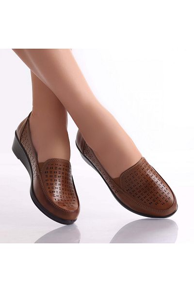 MODA STİL Women's Brown Shoes Made of Belica Ecological Leather, 39