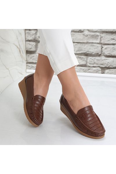 MODA STİL Women's Brown Shoes Made of Eco-Leather Fasila, 39