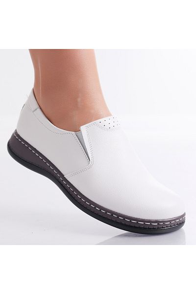 MODA STİL Women's casual white shoes made of natural leather Deborah, 39