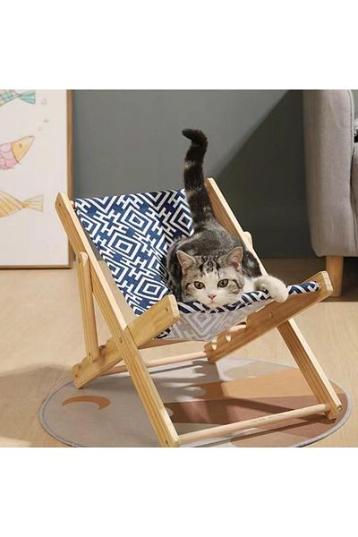 COOYA Wooden Cat Raised Beds,Adjustable Cat Chair,Easy to Clean and Store,Folded and Disassembled