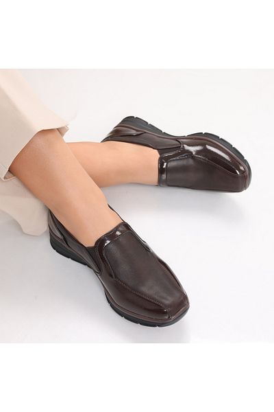MODA STİL Women's casual brown shoes made of eco-leather Elsa, 40