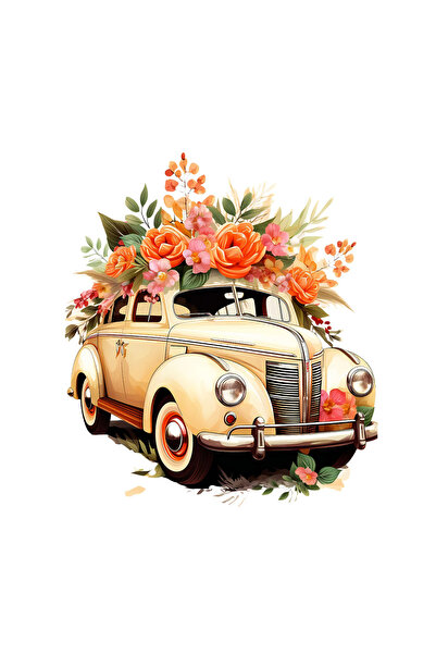 INOVATIX Set de 8 autocolante retro pentru mașină, pentru mire și mireasă, IN...