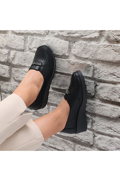 MODA STİL Women's Black Shoes Made of Eco-Leather Nataya, 41
