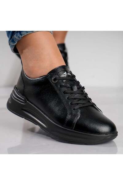 ANGEL BLUE Women's Black Sports Shoes Made of Genuine Leather Edaro, 35