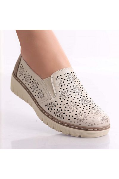MODA STİL Women's casual shoes Beige made of Atsoi Eco-leather, 40