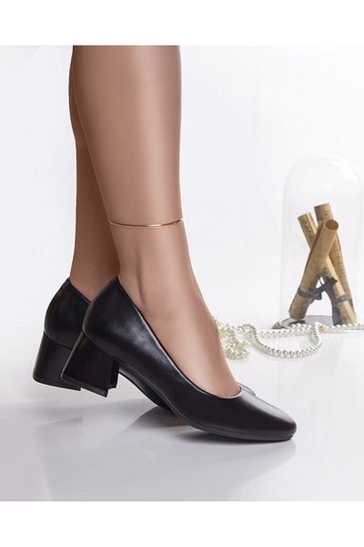 MODA STİL Women's black heeled shoes made of eco-leather oilip, 37