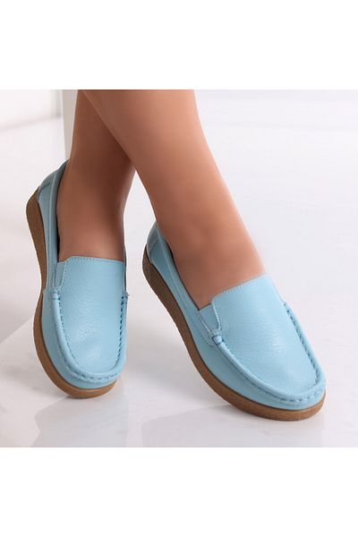 MODA STİL Women's casual shoes Blue Natural Leather Danina, 37