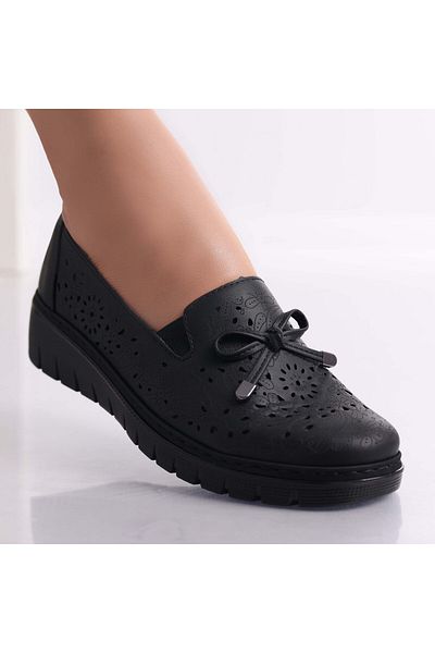 MODA STİL Women's Casual Black Shoes Made of Eco-Leather Ailen, 39