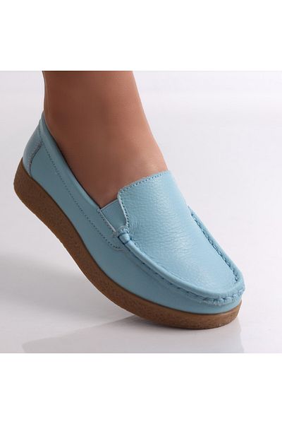 MODA STİL Women's casual shoes Blue Natural Leather Danina, 37