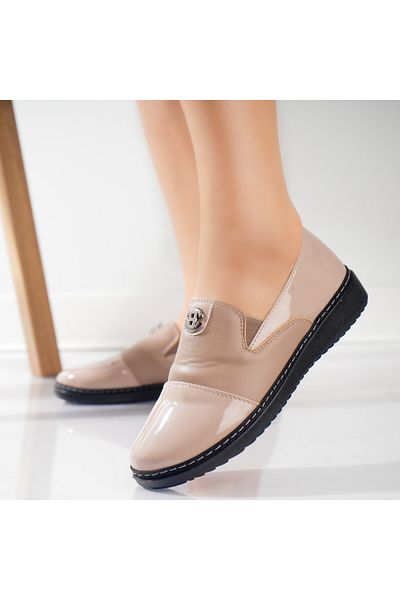 MODA STİL Women's casual shoes Beige made of ecological leather Droi, 39