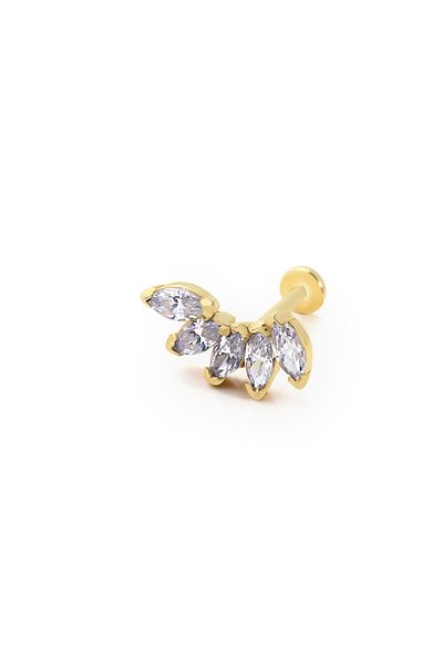 Fay Yamaner 14 Carat Gold Marquise Stone Piercing