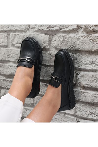 MODA STİL Women's casual shoes Black Eco-leather siham, 41
