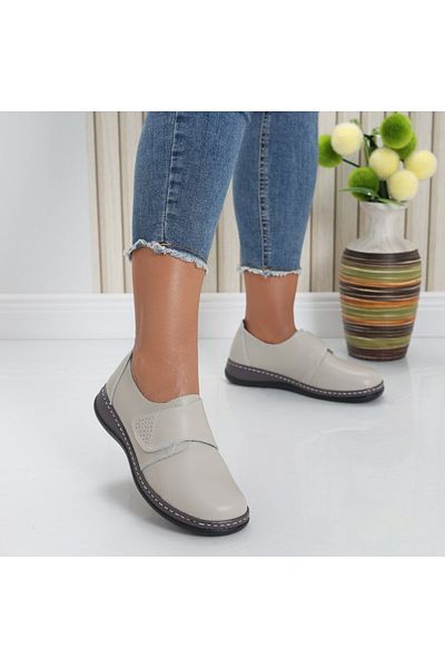 MODA STİL Women's casual shoes, grey, made of genuine leather Felicy, 39