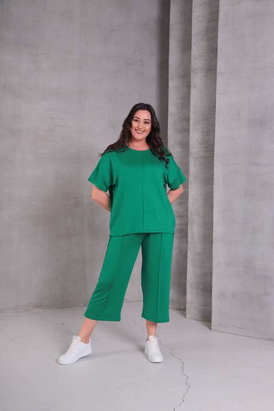 Esina Women's Tracksuit Set Crystal Fabric Capri Length