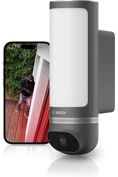 Bosch Camera supraveghere exterior Bosch Smart Home II, Full HD 1080 p, alarma integrata, lumina de design