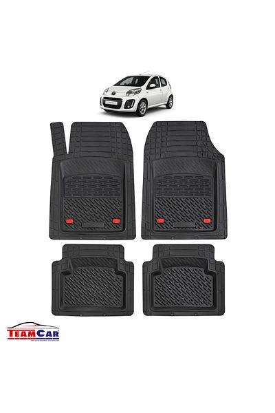 TEAMCAR Covorașe auto tip tavă Citroen C1 I (2005-2014) negre, material rezistent