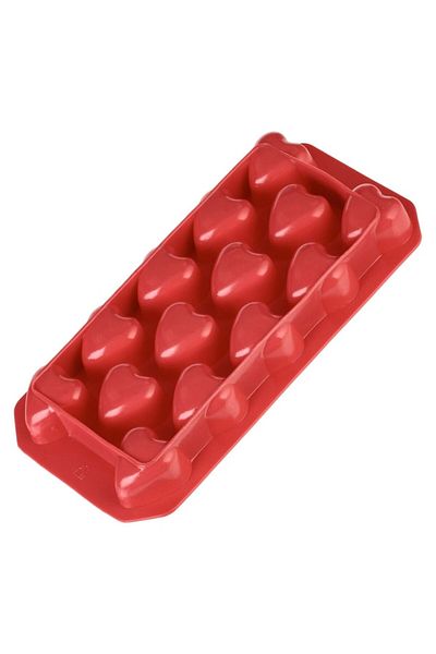SyaMAG Ice Cube Tray, Heart Pattern, 14 Cubes, Red, 22x11x2.5cm