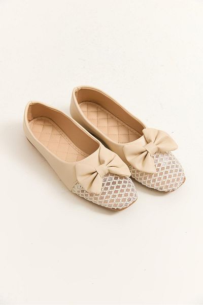 Raneel Kazançlı Alışveriş Bow Model Stylish Design Ballerina Mink