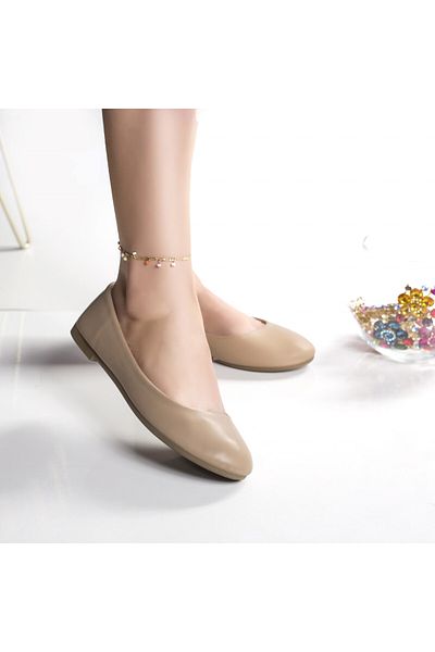 MODA STİL Women's khaki ballet flats, patrika, 38