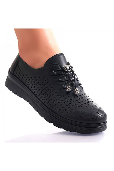 MODA STİL Women's Casual Black Shoes Made of Organic Leather Julisa, 41