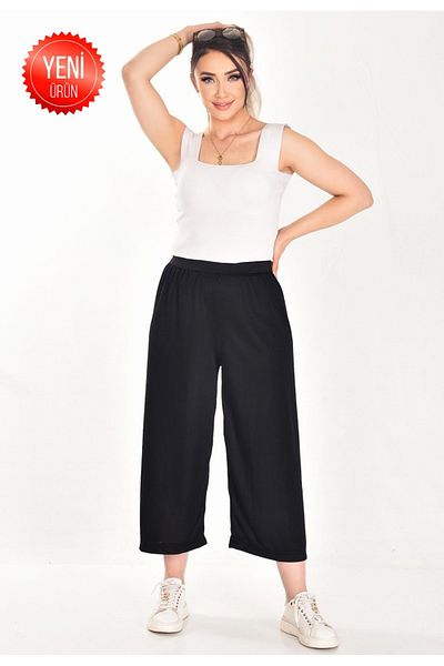 By Piera Jarse Women's Trouser Skirt Shaped Underwear Lining Ankle Length Black
