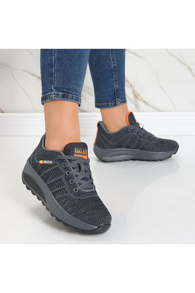 MODA STİL Women's dark gray textile sports shoes Kiera, 37