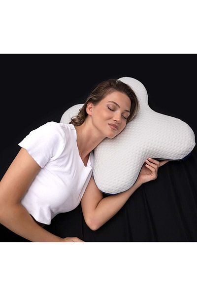 by ballı biocotton Orthopedic Visco Memory Butterfly Model Pillow with Neck Support High Quality Large Size